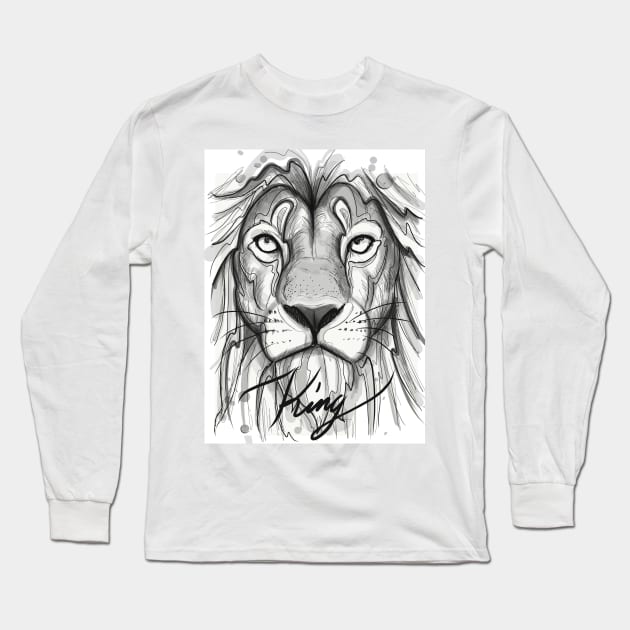 Lion Long Sleeve T-Shirt by Lazrartist